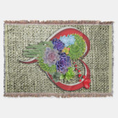 Succulent Plant decor binnen een hart Deken (Voorkant)