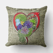 Succulent Plant decor binnen een hart Kussen (Voorkant)