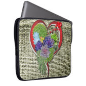 Succulent Plant decor binnen een hart Laptop Sleeve (Voorkant Rechts)