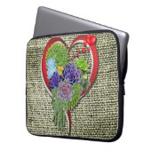 Succulent Plant decor binnen een hart Laptop Sleeve (Voorkant Links)