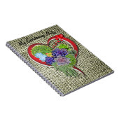 Succulent Plant decor binnen een hart Notitieboek (Rechterzijde)