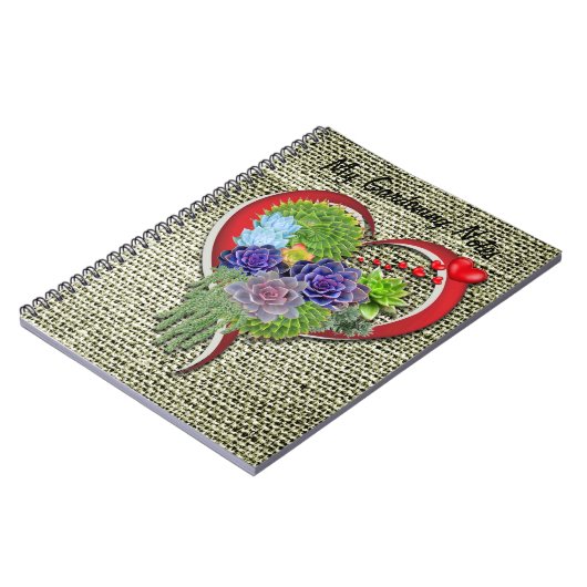Succulent Plant decor binnen een hart Notitieboek (Linkerzijde)