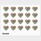 Succulent Plant decor binnen een hart Sticker (Vel)