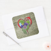 Succulent Plant decor binnen een hart Vierkante Sticker (Envelop)