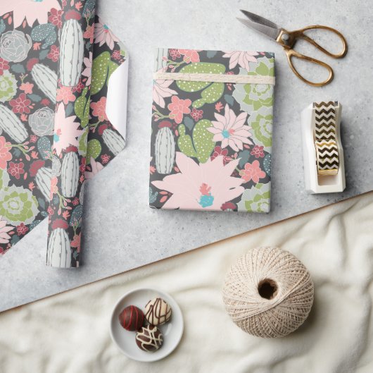 Succulent Plant- en cactus-patroon Cadeaupapier (Crafts)