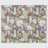 Succulent Plant- en cactus-patroon Cadeaupapier (Vlak)
