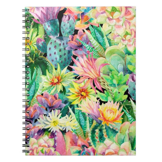 Succulent plant en cactus tuinpatroon notitieboek (Voorkant)