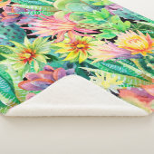 Succulent plant en cactus tuinpatroon sherpa deken (3/4)