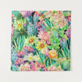 Succulent plant en cactus tuinpatroon wandkleed (Voorkant)