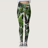 Succulent Plant Groene Foto Leggings, M Leggings (Voorkant)