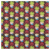 Succulent Plant Heart Geometric Pattern Stof (Swatch)