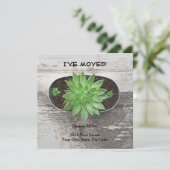 Succulent Plant ik heb Nieuw Adres bewogen Aankondiging (Staand voorkant)