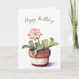 Succulent Plant met bloemverjaardag Kaart