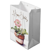 Succulent Plant met Flower Medium Cadeauzakje (Voorkant Gekanteld)