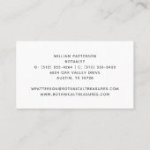 Succulent Plant Nursery Modern Garden Botanist Visitekaartje (Achterkant)