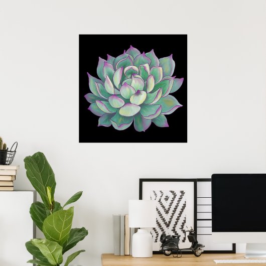 Succulent plant poster (Thuiskantoor)
