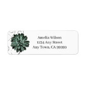 Succulent Plant Return Address Label (Voorkant)