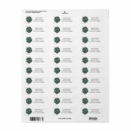 Succulent Plant Return Address Label (Full Sheet)