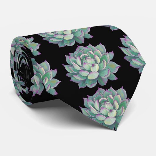 Succulent plant stropdas (Opgerold)