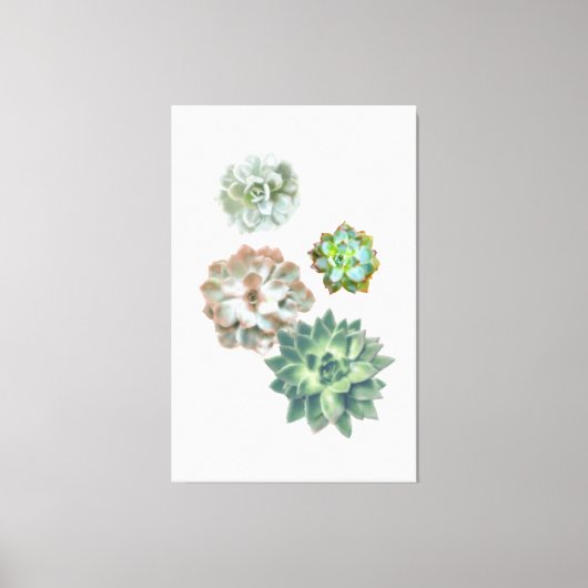 Succulent Plant Waterverf Schilderen wandkunst Canvas Afdruk (Voorkant)
