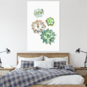 Succulent Plant Waterverf Schilderen wandkunst Canvas Afdruk (Insitu (Slaapkamer))