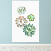 Succulent Plant Waterverf Schilderen wandkunst Canvas Afdruk (Insitu (Houten vloer))