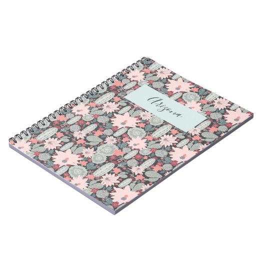 Succulent Planten Cactus Personalized Notitieboek (Linkerzijde)