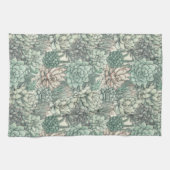 Succulent Planten Green Verjaardagsfeest Theedoek (Horizontaal)