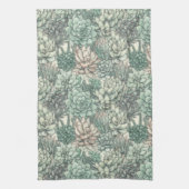 Succulent Planten Green Verjaardagsfeest Theedoek (Verticaal)