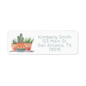 Succulent Planten Southwestern Return Address Etiket (Voorkant)