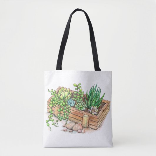 Succulent Planter Box Tote Bag (Voorkant)