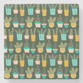 Succulent Plants Stenen Onderzetter (Voorkant)