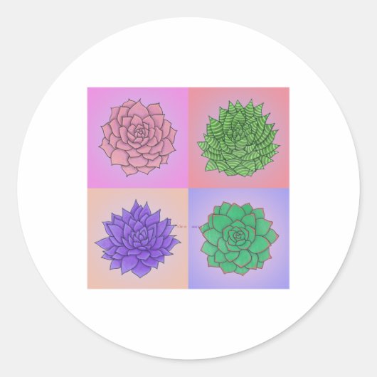 Succulent Pop Art Sticker (Voorkant)