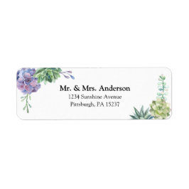 Succulent Return Address Etiket