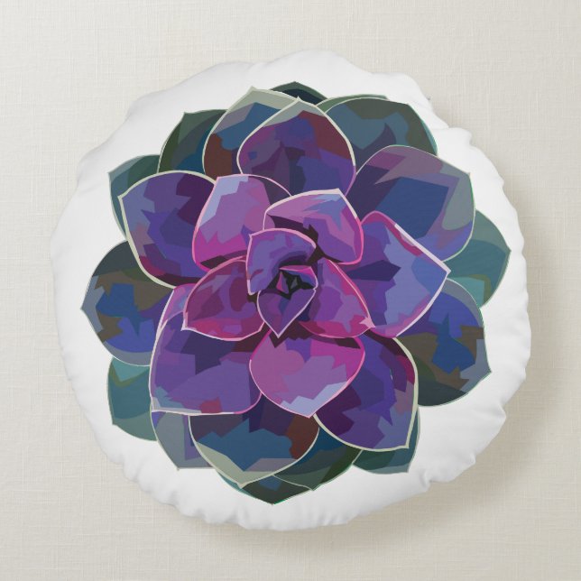 Succulent Round Pillow Rond Kussen (Achterkant)