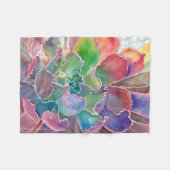 Succulent Ruffled Echeveria Fleece Blanket Deken (Voorkant (Horizontaal))