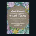 Succulent Rustic Burlap Bridal Shower Invitations Kaart<br><div class="desc">Succulent en Rustic Burlap Bridal Shower Invitations - biedt een inbrekende achtergrond met waterverf succulenten en elegante typografie.  Zie het volledige passende collectie van het ontwerp op deze pagina.</div>