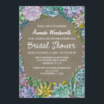Succulent Rustic Burlap Bridal Shower Invitations Kaart<br><div class="desc">Succulent en Rustic Burlap Bridal Shower Invitations - biedt een inbrekende achtergrond met waterverf succulenten en elegante typografie.  Zie het volledige passende collectie van het ontwerp op deze pagina.</div>