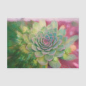 Succulent Rustic Green Pink Waterverf Ontkoppeling Tissuepapier (Voorkant)