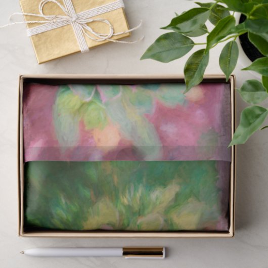 Succulent Rustic Green Pink Waterverf Ontkoppeling Tissuepapier (Geschenk)