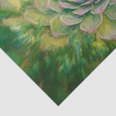 Succulent Rustic Green Pink Waterverf Ontkoppeling Tissuepapier (Detail)