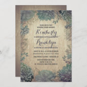  Succulent Rustic Rehearsal Dinner Kaart (Voorkant / Achterkant)