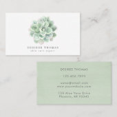 Succulent Sage Green Waterverf Elegant Simple Visitekaartje (Voorkant / Achterkant)