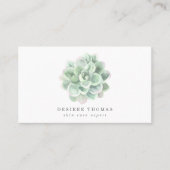 Succulent Sage Green Waterverf Elegant Simple Visitekaartje (Voorkant)