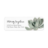 Succulent Sage Green Waterverf retouradres Etiket (Voorkant)