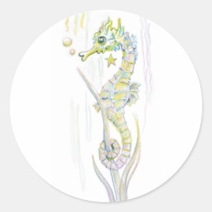 Succulent Seahorse Ronde Sticker