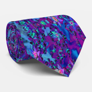 Succulent Sedum Flowers in Blauwgroen, magenta en  Stropdas