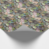 Succulent Sempervivums - Grote besnoeiing-uitt Cadeaupapier (Hoek)