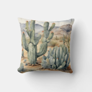 Succulent sensatie   Cactus Waterverf Decoratief Kussen