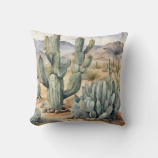 Succulent sensatie | Cactus Waterverf Decoratief Kussen